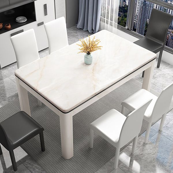 Mid-Century Home Marble Dining Table Rectangle Shape Table with 4 Legs Base Clearhalo ' dining_table' 'Dining Tables & Seating' 'Dining Tables' 'furn' 'furn_dining_table' 'Furniture' 'furniture_dining_table' 'Kitchen & Dining Furniture' 'kitchen&dining_furn' 'kitchen' 'kitchen_dining_table' 1200x1200_62cb4aaf-818d-4f00-bb2e-a70dcb1194cb