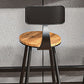 Industrial Armless Backrest Counter Stool Iron Bar Stool with Seat and Pedal