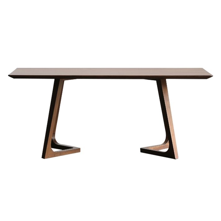 Modern Solid Wood Brown Dining Table Rectangle Shape Dining Table with Double Pedestal Bases Clearhalo ' dining_table' 'Dining Tables & Seating' 'Dining Tables' 'furn' 'furn_dining_table' 'Furniture' 'furniture_dining_table' 'Kitchen & Dining Furniture' 'kitchen&dining_furn' 'kitchen' 'kitchen_dining_table' 1200x1200_62ccdede-cb39-46fe-8c0d-b719e48a16ae