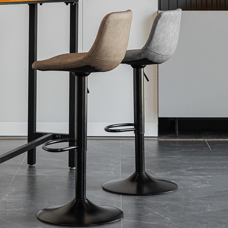 Contemporary Reception Adjustable Height Stool Matte Finish Leather Barstool Clearhalo 'Bar Furniture' 'Bar Stools' 'bar_stools' 'furn' 'furn_bar_stools' 'Furniture' 'furniture_bar_stools' 'Kitchen & Dining Furniture' 1200x1200_62cce74b-bf18-4745-bda8-e72cfa3b361b