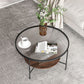 Contemporary 3 Legs Glass with Storage Shelf Round Single Coffee Table Clearhalo 'Coffee & Accent Tables' 'Coffee Tables' 'coffee_tables' 'furn' 'furn_coffee_tables' 'Furniture' 'Living Room Furniture' 1200x1200_62cde5d9-f978-4c87-8f01-cde8d356a05a