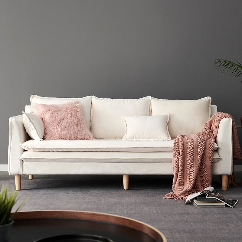 Canapé de bras carré contemporain canapé lavable avec oreillers de boîtier pour le salon