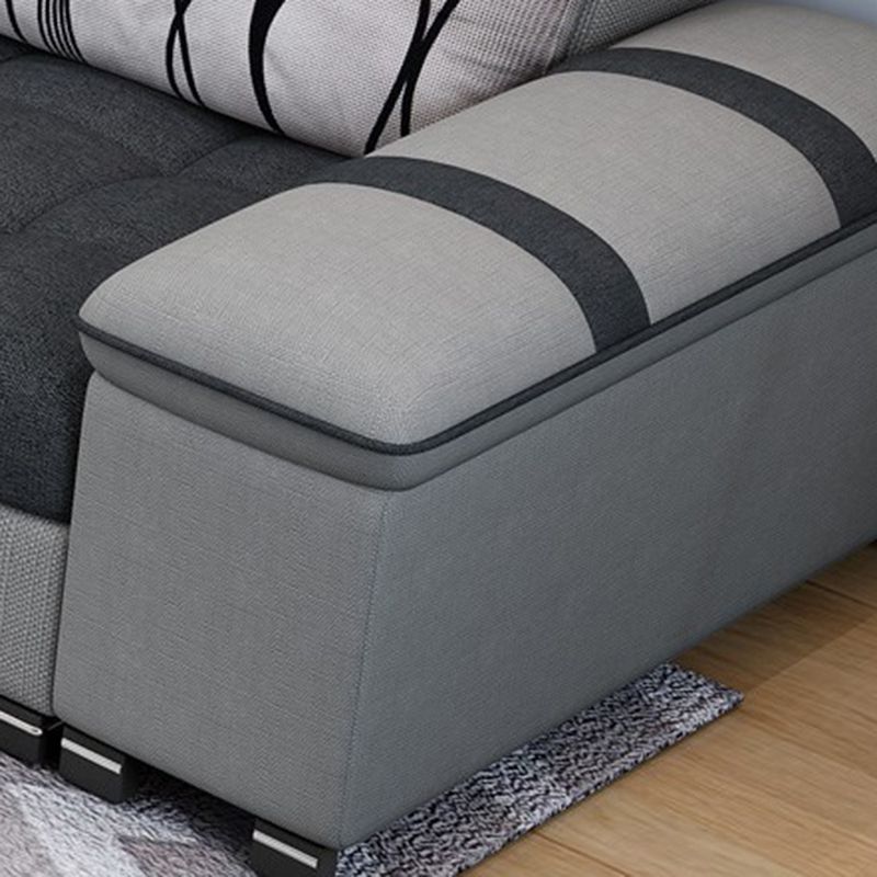 135.82" D x 70.86" W x 33.46" H Pillow Top Arm Sectional Adjustable Pillowed Back Cushions Clearhalo 'furn' 'furn_sectionals' 'Furniture' 'furniture_sectionals' 'kitchen' 'kitchen_sectionals' 'Living Room Furniture' 'Sectionals' 1200x1200_62cf0557-3555-4e4c-afae-7c9724c02c9a