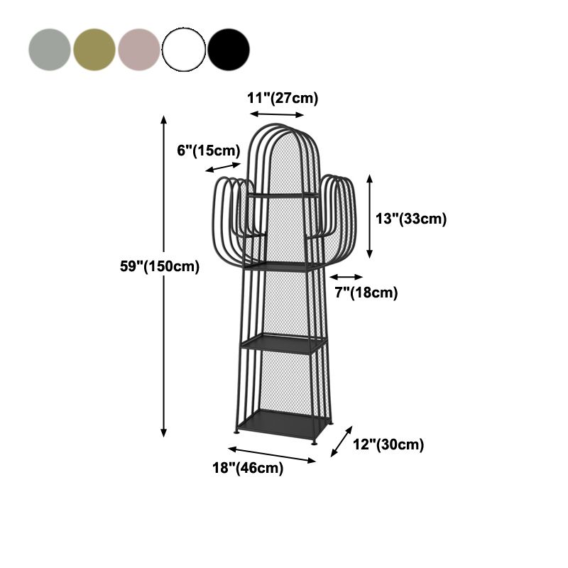 59" H Metal Nightstand Glam Iron 4-Shelf Open Storage Night Table Clearhalo 'Bedroom Furniture' 'furn' 'furn_night_stand' 'Furniture' 'night_stand' 'Nightstands' 1200x1200_62d1d2ff-829b-4c48-8260-db24e2442e2f
