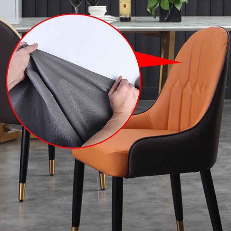 Glam Parsons Side Chair PU Leather Indoor Dining Chair for Living Room Clearhalo 'Dining Chairs' 'Dining Tables & Seating' 'dining_chair' 'furn' 'furn_dining_chair' 'Furniture' 'Kitchen & Dining Furniture' 1200x1200_62d1ec19-3c58-4a05-b785-dddd94f42336