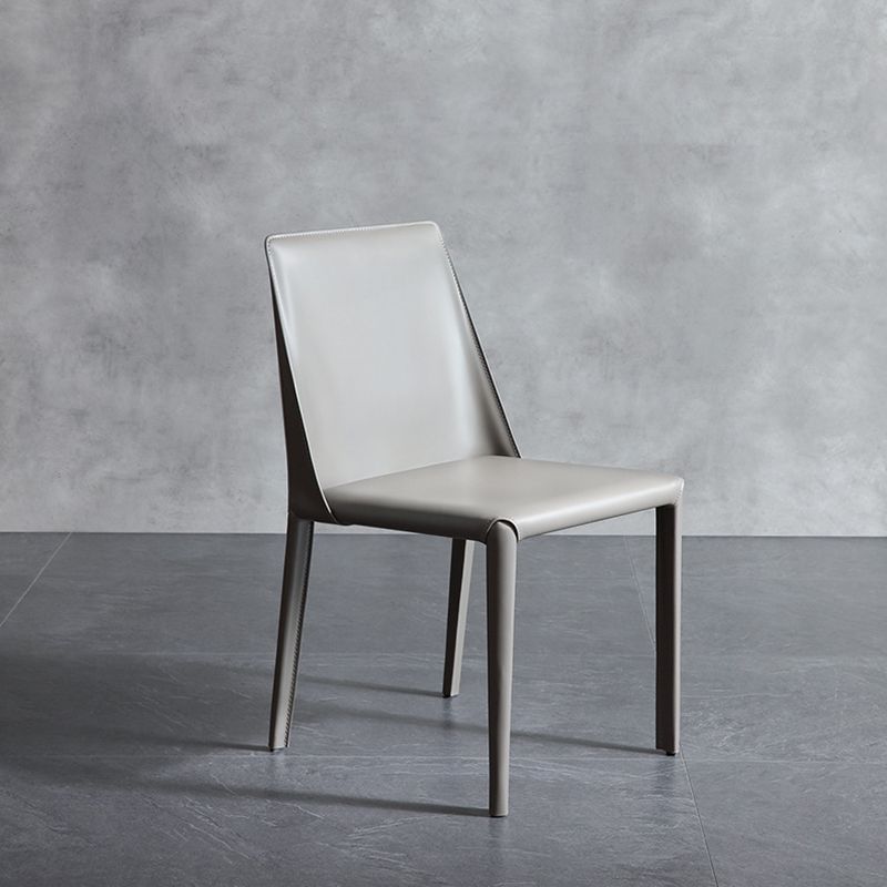 Contemporary Leather Dining Side Chairs Armless Solid Back Chair Clearhalo 'Dining Chairs' 'Dining Tables & Seating' 'dining_chair' 'furn' 'furn_dining_chair' 'Furniture' 'furniture_dining_chair' 'Kitchen & Dining Furniture' 1200x1200_62d2ab90-6f2e-4b9b-aeb6-99a25552048f