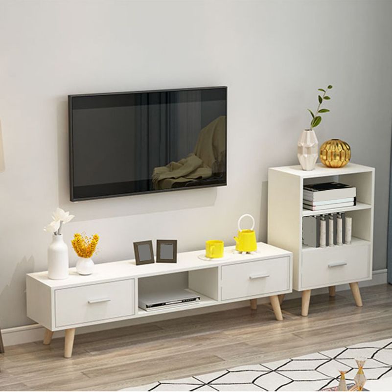 Scandinavian TV Media Console Wooden TV Stand Console with 2 Drawers Clearhalo 'furn' 'furn_tv_stands_entertainment_centers' 'Furniture' 'Living Room Furniture' 'TV Stands & Entertainment Centers' 'TV Stands & Media Storage Furniture' 'tv_stands_entertainment_centers' 1200x1200_62d50436-d278-4622-a212-eb717adfcccd