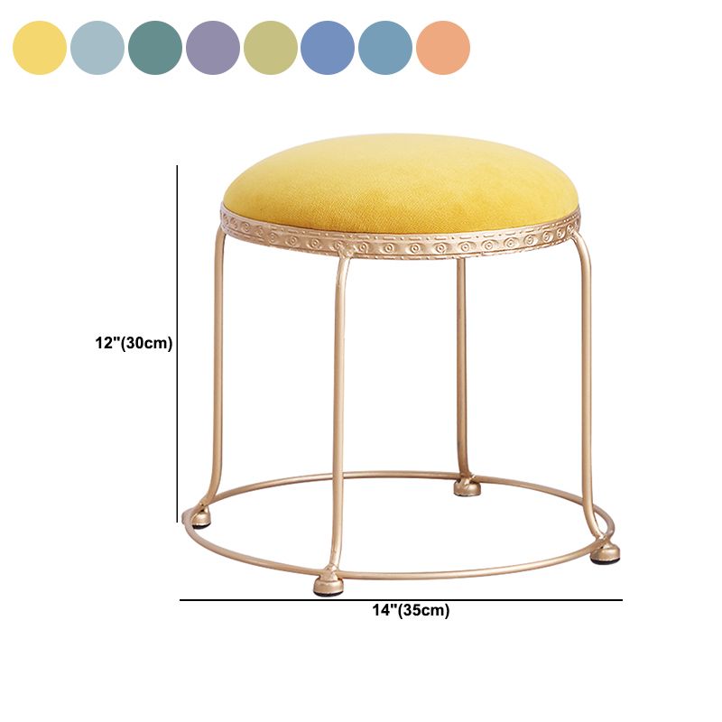 Modern Standard Round Whole Colored Velvet Metal Frame Fade Resistant Ottoman Clearhalo 'furn' 'furn_ottomans_poufs' 'Furniture' 'Living Room Furniture' 'Ottomans & Poufs' 'ottomans_poufs' 1200x1200_62d53667-831d-4b80-9d3a-3b5ff76645d3