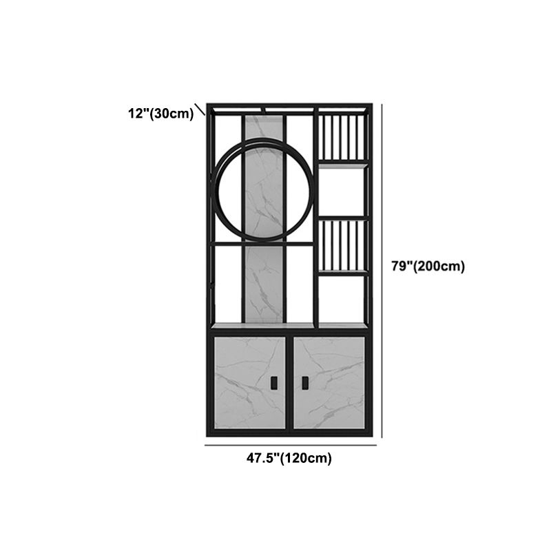 78.74"H Bookcase Glam Style Open Back Bookshelf for Office Home with Cabinets Clearhalo 'Bookcases' 'furn' 'furn_bookcases' 'Furniture' 'furniture_bookcases' 'kitchen' 'kitchen_bookcases' 'Living Room Furniture' 'Office Furniture' 1200x1200_62d58e2e-d8b5-4b64-88a1-44f2a4ae5fcf