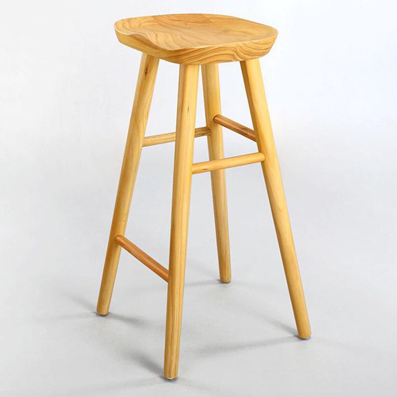 Industrial Armless Bar Stools Wood Dining Stool with Footrest Clearhalo 'Bar Furniture' 'Bar Stools' 'bar_stools' 'furn' 'furn_bar_stools' 'Furniture' 'Kitchen & Dining Furniture' 1200x1200_62d9882d-e726-490b-a6a7-a2e651b53375