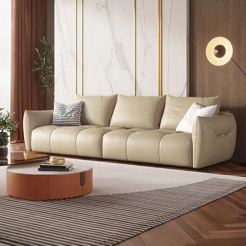 Faux Leather Sofa Sofa 37.40" D x 32.28" H Square Arm Sofa for Living Room Clearhalo 'furn' 'furn_sofas' 'Furniture' 'furniture_sofas' 'Living Room Furniture' 'Sofa' 'sofas' 1200x1200_62d9a208-7997-42ea-8b40-9303991e09c8