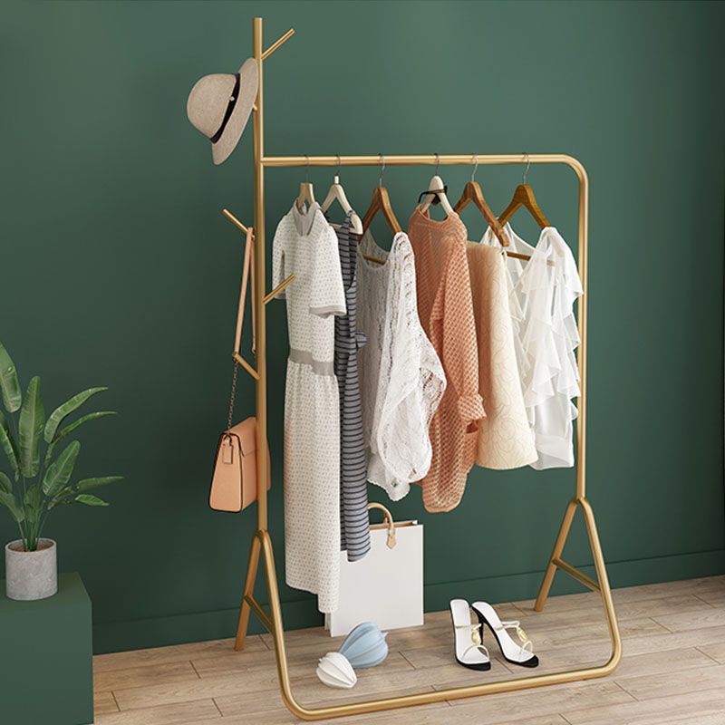 Modern Hall Stand Metal Hanging Rail Stanking y 5 ganchos Kit de entrada