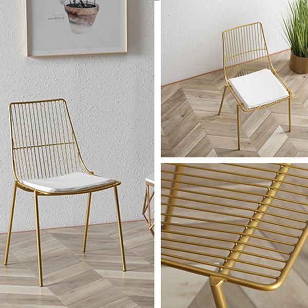 Contemporary Faux Leather Slat Back Side Chair in Matte Finish for Indoor