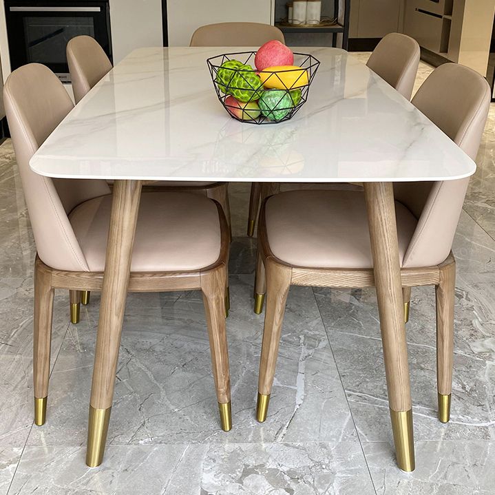 Solid Wood Contemporary Rectangular Table Sintered Stone Top Dining Table with 4 Legs Clearhalo ' dining_table' 'Dining Tables & Seating' 'Dining Tables' 'furn' 'furn_dining_table' 'Furniture' 'furniture_dining_table' 'Kitchen & Dining Furniture' 'kitchen&dining_furn' 'kitchen' 'kitchen_dining_table' 1200x1200_62da7936-3e53-40c0-884e-cab53caec062