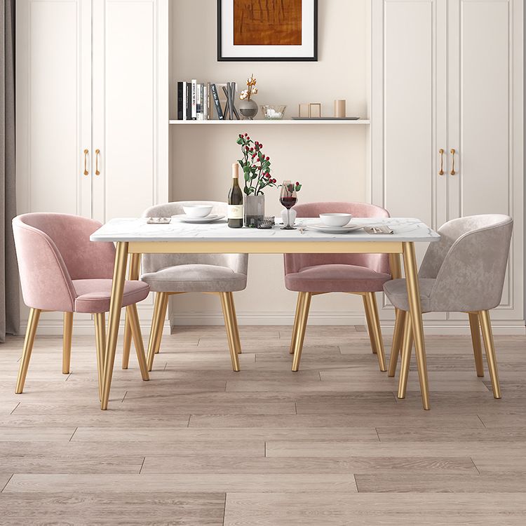 Scandinavian Sintered Stone Dining Table Set White Rectangle Home Use Dining Set Clearhalo 'Dining Room Sets' 'Dining Tables & Seating' 'dining_room_set' 'furn' 'furn_dining_room_set' 'Furniture' 'furniture_dining_room_set' 'Kitchen & Dining Furniture' 'kitchen&dining_furn' 'kitchen' 1200x1200_62da9738-b6b3-454e-8539-bb52d5d2fb31