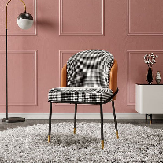 Glam Metal Dining Armless Chair Upholstered Side Chairs for Restaurant Use