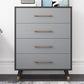 15.74" W Gray Accent Chest with Solid Wood Straight Legs Chest with Drawers