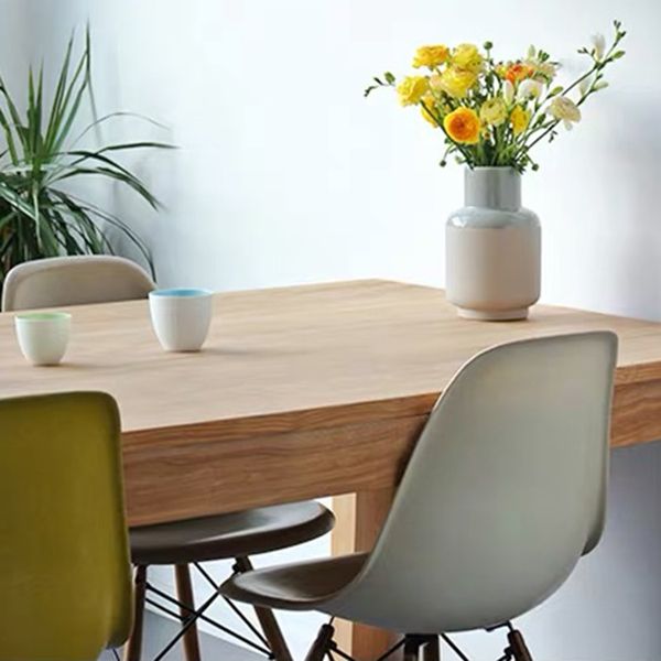 Rectangle Solid Wood Table with Double Pedestal Modern Dining Table for Restaurant Clearhalo 'Dining Tables & Seating' 'Dining Tables' 'dining_table' 'furn' 'furn_dining_table' 'Furniture' 'furniture_dining_table' 'Kitchen & Dining Furniture' 'kitchen' 'kitchen_dining_table' 1200x1200_62dc478b-a2a0-4045-9807-dc7970a713fe