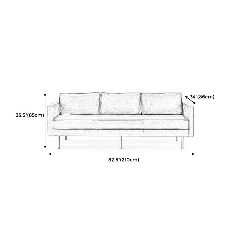 Brown Leather Settee Furniture Loose Back Square Arm Loveseat Clearhalo 'furn' 'furn_sofas' 'Furniture' 'furniture_sofas' 'kitchen' 'kitchen_sofas' 'Living Room Furniture' 'Sofa' 'sofas' 1200x1200_62dcd900-5990-402f-b173-568b591c1cda