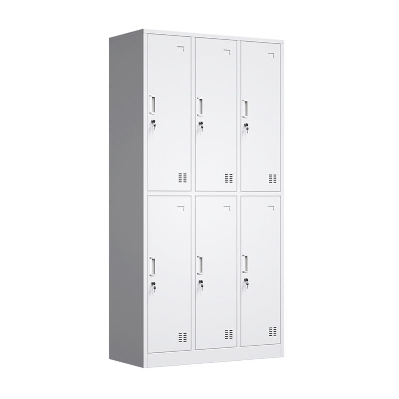 Modern Style Wardrobe White Metal Wardrobe Closet with Locks