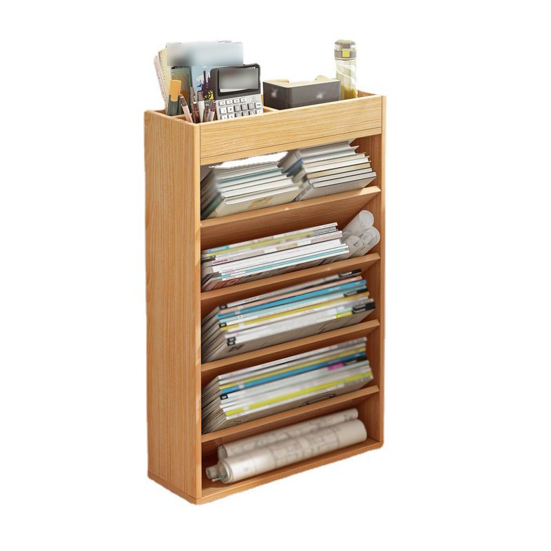 Wood Standard Bookcase Contemporary Style Closed Back Book Shelf Clearhalo 'Bookcases' 'furn' 'furn_bookcases' 'Furniture' 'furniture_bookcases' 'kitchen' 'kitchen_bookcases' 'Living Room Furniture' 'Office Furniture' 1200x1200_62de187e-e07e-4f8f-93da-714a14ef147e