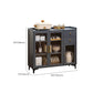 Glam Style Blue Storage Buffet Stand Bamboo Buffet Sideboard for Kitchen Clearhalo 'buffet_sideboard' 'Buffets & Sideboards' 'furn' 'furn_buffet_sideboard' 'Furniture' 'Kitchen & Dining Furniture' 1200x1200_62dedd68-901a-424a-b15d-7a6a947d4cf3