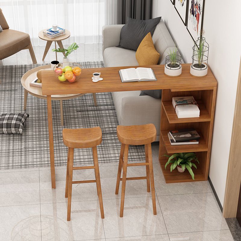 Industrial 1/2/3 Pieces Solid Wood Bar Table Set Fixed Counter Set for Home Use Clearhalo 'Bar Furniture' 'furn' 'furn_home_bar_bar_sets' 'Furniture' 'Home Bars & Bar Sets' 'home_bar_bar_sets' 'Kitchen & Dining Furniture' 1200x1200_62dfe39d-582f-4aa4-bc52-6c2d0d167d29