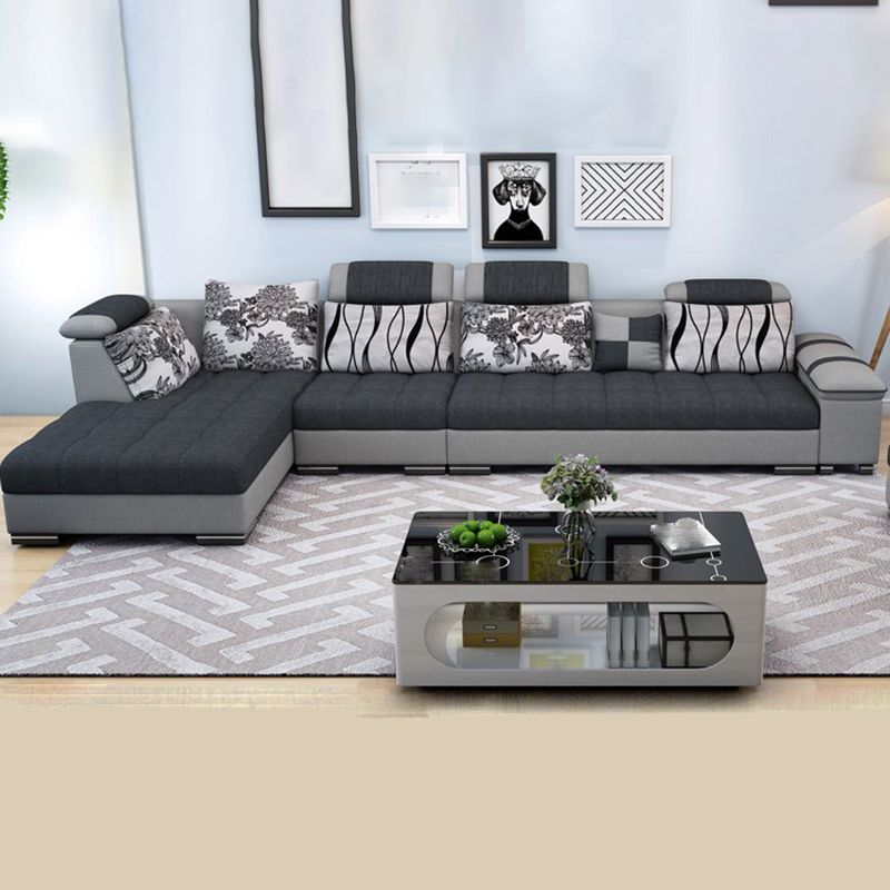 135.82" D x 70.86" W x 33.46" H Pillow Top Arm Sectional Adjustable Pillowed Back Cushions Clearhalo 'furn' 'furn_sectionals' 'Furniture' 'furniture_sectionals' 'kitchen' 'kitchen_sectionals' 'Living Room Furniture' 'Sectionals' 1200x1200_62e1504a-7ff1-4e0a-a66b-df8a5aac7f39