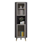Modern Accent Cabinet with 2 Glass Doors and Storage Shelf Cabinet