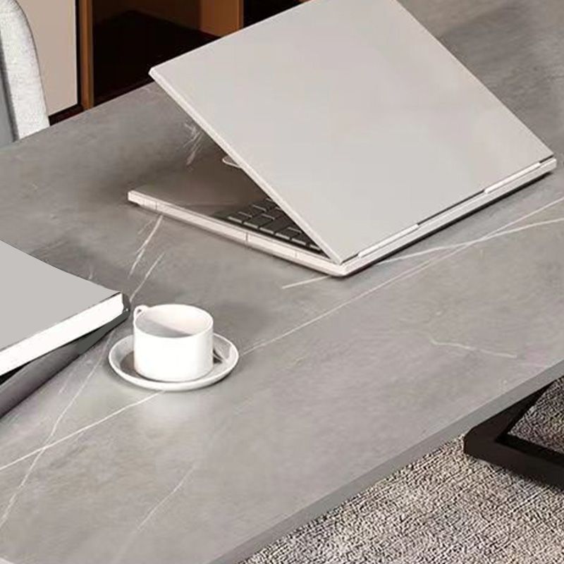 Scrivania di scrittura contemporanea banco di computer con finitura antica con gambe metalliche