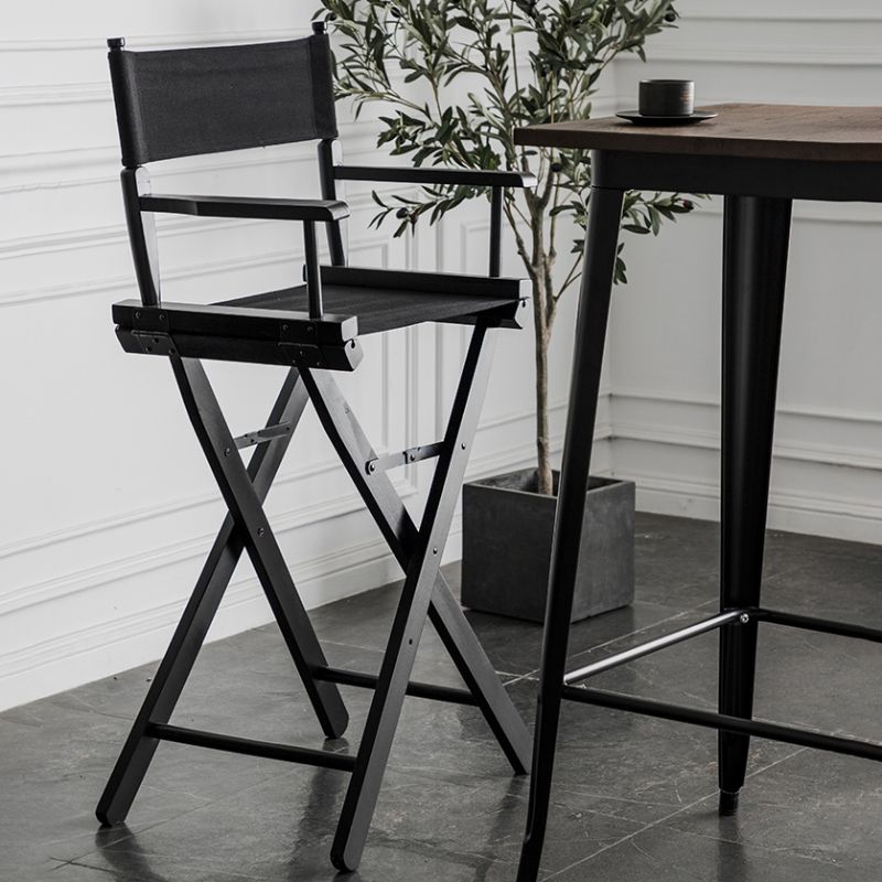 Matte Finish Solid Wood Bar Stools Contemporary Indoor Stools