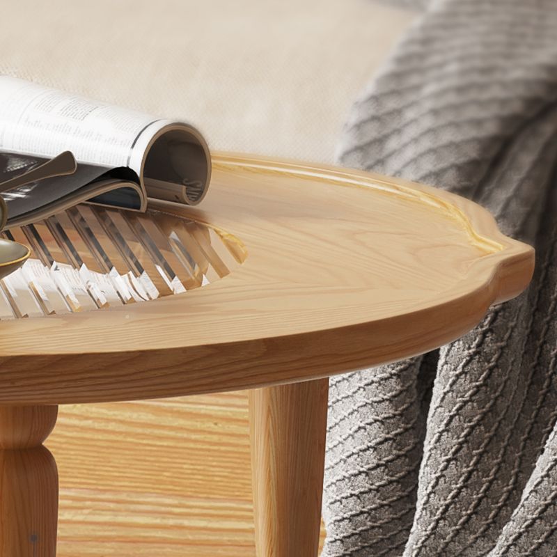 Table basse à 4 pieds sans ensemble de table basse en bois massif pénible avec étagère
