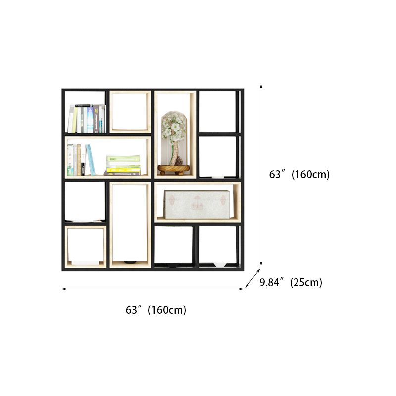 Estantería de estilo moderno marco de metal negro abiertamente estantería para la oficina en casa