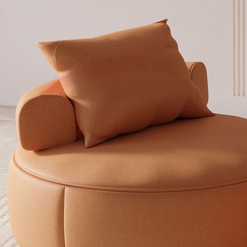 Nordic Style Handless Imitation Leather Curved Back Parsons Chair Clearhalo 'Accent Chairs' 'accent_chairs' 'Chairs & Seating' 'furn' 'furn_accent_chairs' 'Furniture' 'Living Room Furniture' 1200x1200_62e5aa70-b120-4b96-aabc-345f541be517