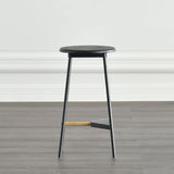 Contemporary Style Metal Bar Stool Footrest Counter Stool in Black Clearhalo 'Bar Furniture' 'Bar Stools' 'bar_stools' 'furn' 'furn_bar_stools' 'Furniture' 'Kitchen & Dining Furniture' 1200x1200_62e6e480-0232-4c8a-b695-d88561c62315