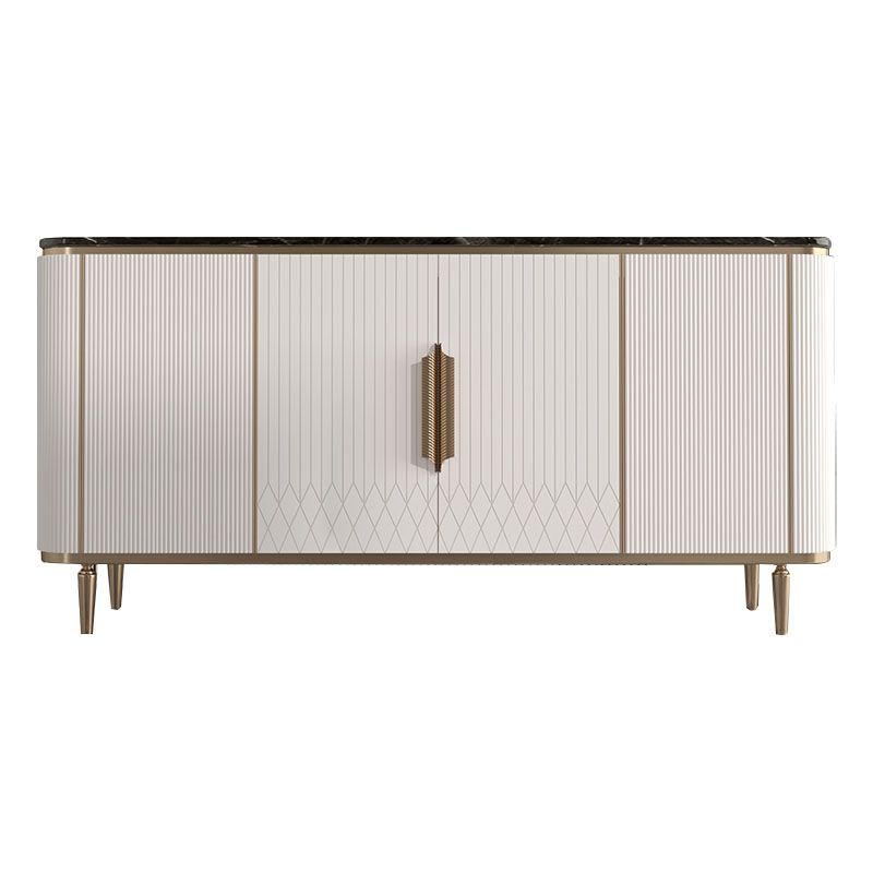 Gambe metalliche Sideboard bianca Tabella 35,4 "supporto a buffet alto con archiviazione