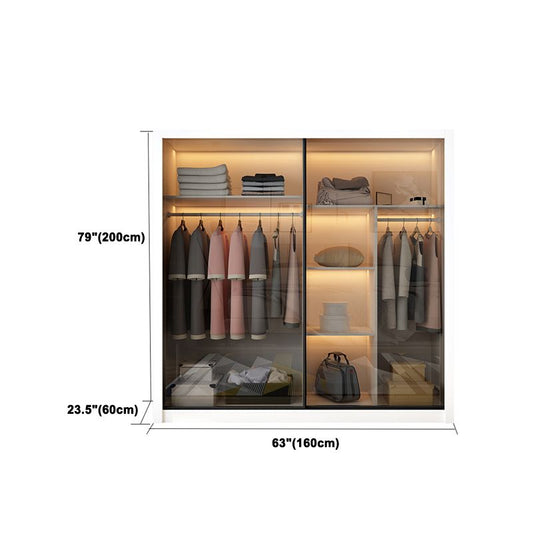 Gespiegelde afwerkkast met bruine glazen deur moderne witte opbergkast