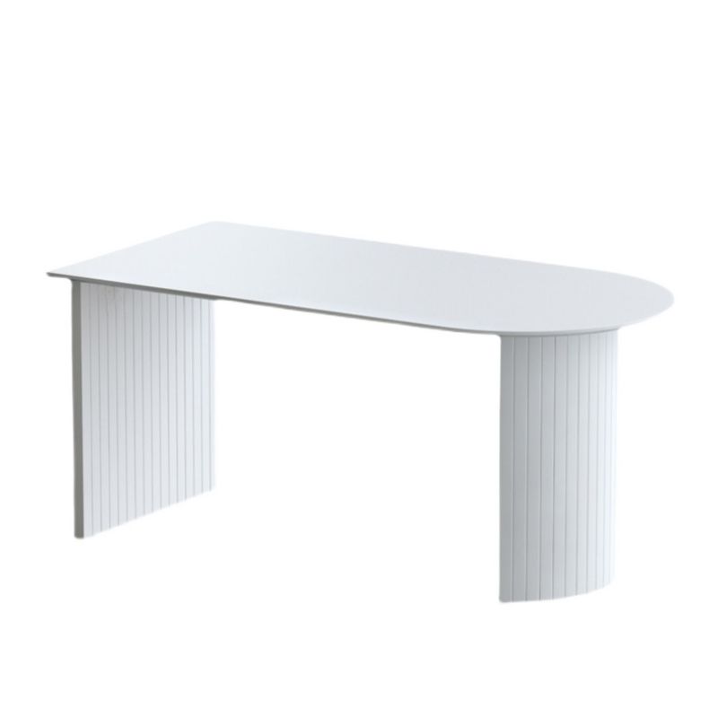 Modern Stone Top Dinette Table Solid Wood Double Pedestal Table in White Clearhalo 'Dining Tables & Seating' 'Dining Tables' 'dining_table' 'furn' 'furn_dining_table' 'Furniture' 'furniture_dining_table' 'Kitchen & Dining Furniture' 'kitchen' 'kitchen_dining_table' 1200x1200_62e8a38d-b965-460e-a853-6c9dc8c7889f