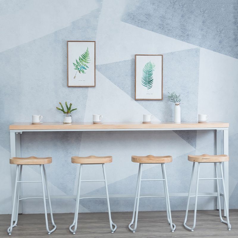 Indoor Wood Counter Wine Table Rectangle Natural and White Bar Height Pub Table Clearhalo 'Bar Furniture' 'Bar Tables' 'bar_tables' 'furn' 'furn_bar_tables' 'Furniture' 'Kitchen & Dining Furniture' 1200x1200_62e95efd-6498-4697-aa0b-ecd6240d7259