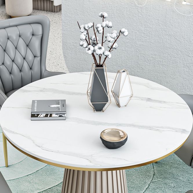 Scandinavian Fixed Dining Room Table Set with Pedestal Base Dining Table Furniture Clearhalo 'Dining Room Sets' 'Dining Tables & Seating' 'dining_room_set' 'furn' 'furn_dining_room_set' 'Furniture' 'furniture_dining_room_set' 'Kitchen & Dining Furniture' 'kitchen&dining_furn' 'kitchen' 1200x1200_62eaa037-6c2f-463e-aa6b-8345964fe7df