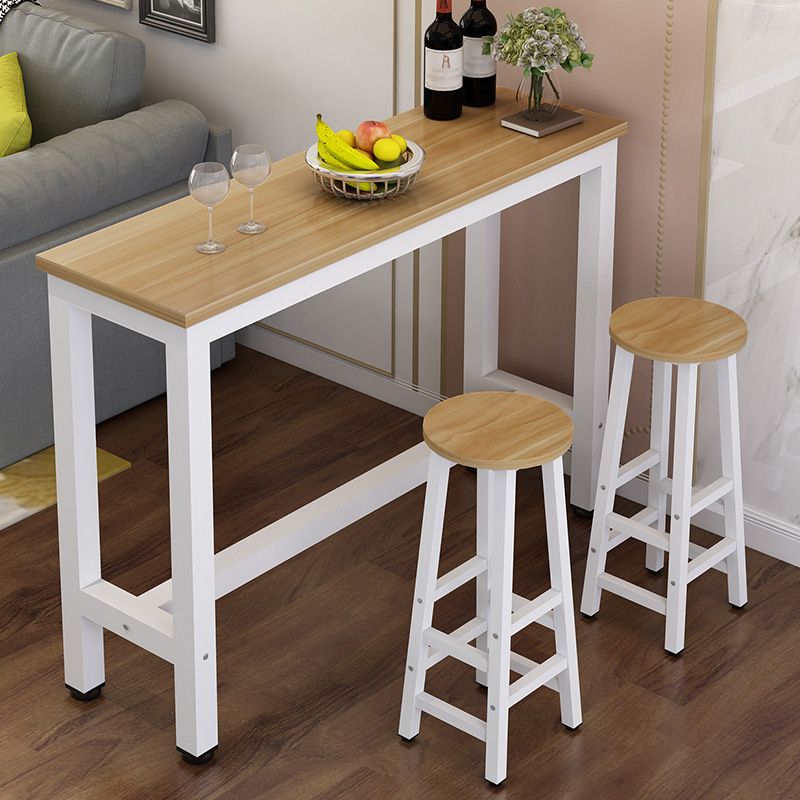 Rectangle Bar Dining Table Modern Bar Table with Trestle Base Clearhalo 'Bar Furniture' 'Bar Tables' 'bar_tables' 'Furniture' 'furniture_bar_tables' 'Kitchen & Dining Furniture' 1200x1200_62eb62de-ab8e-48ab-b40f-cfd706ecbe19