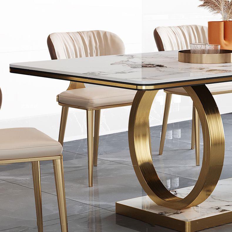 Rectangle Trestle Base Home Furniture Stainless Steel Dining Room Collection for Dining Room Clearhalo ' dining_table' 'Dining Tables & Seating' 'Dining Tables' 'furn' 'furn_dining_table' 'Furniture' 'furniture_dining_table' 'Kitchen & Dining Furniture' 'kitchen&dining_furn' 'kitchen' 'kitchen_dining_table' 1200x1200_62eb86f5-5118-4cff-9bf4-6cd845e1de66