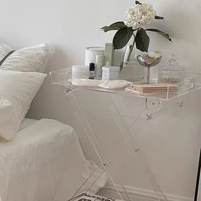 23,62 "tavolo da gambe a croce alta tavola acrilica accento laterale per soggiorno