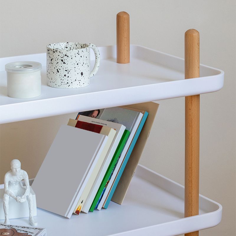 Modern 4 Legs End Table 2-Tier Wooden Accent Side Table for Living Room