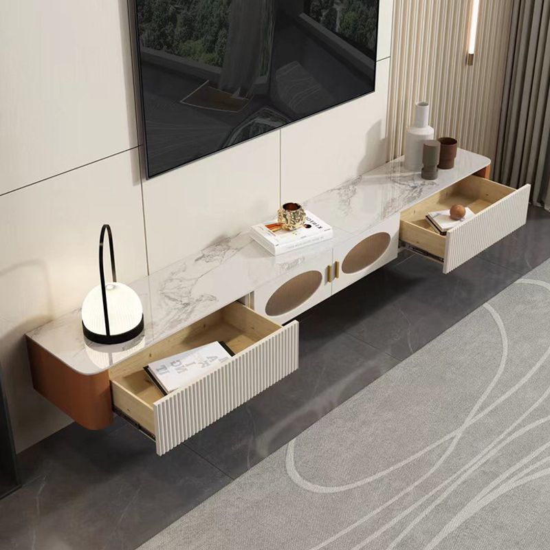 Consola moderna de Stone TV Consola White Floating TV Media para sala de estar
