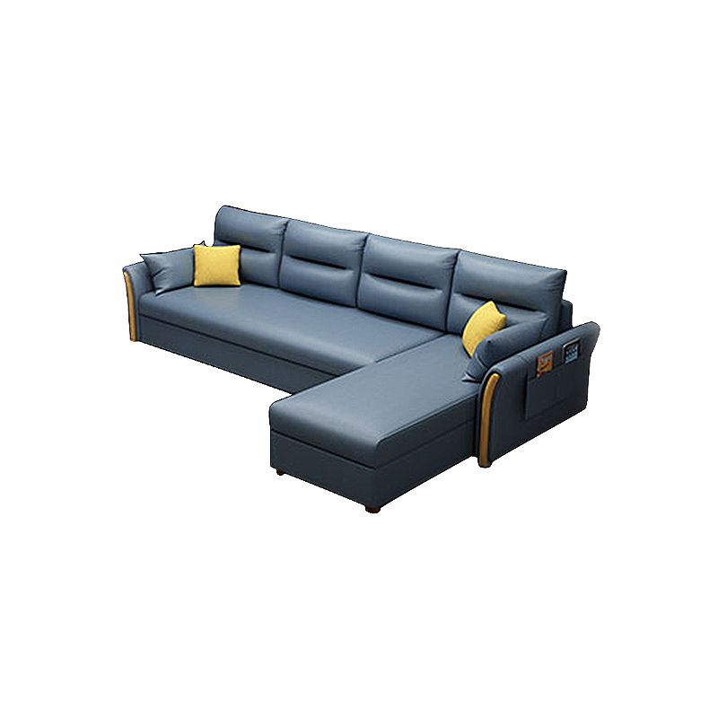 Modern Convertible Futon Sofa Bed 4-seater Settee Furniture with Bolster Pillows Clearhalo 'furn' 'furn_sectionals' 'Furniture' 'furniture_sectionals' 'kitchen' 'kitchen_sectionals' 'Living Room Furniture' 'Sectionals' 1200x1200_62ef60c2-bcbe-43de-b9f0-87aebdda1c3a