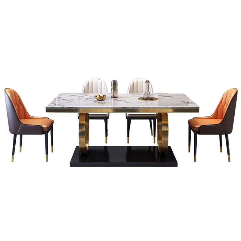 Luxury Marble Dining Table for Restaurant Rectangle Table With Gold Metal Pedestal Clearhalo ' dining_table' 'Dining Tables & Seating' 'Dining Tables' 'furn' 'furn_dining_table' 'Furniture' 'furniture_dining_table' 'Kitchen & Dining Furniture' 'kitchen&dining_furn' 'kitchen' 'kitchen_dining_table' 1200x1200_62ef662c-e75b-40ad-bddd-c1e3b725bde1