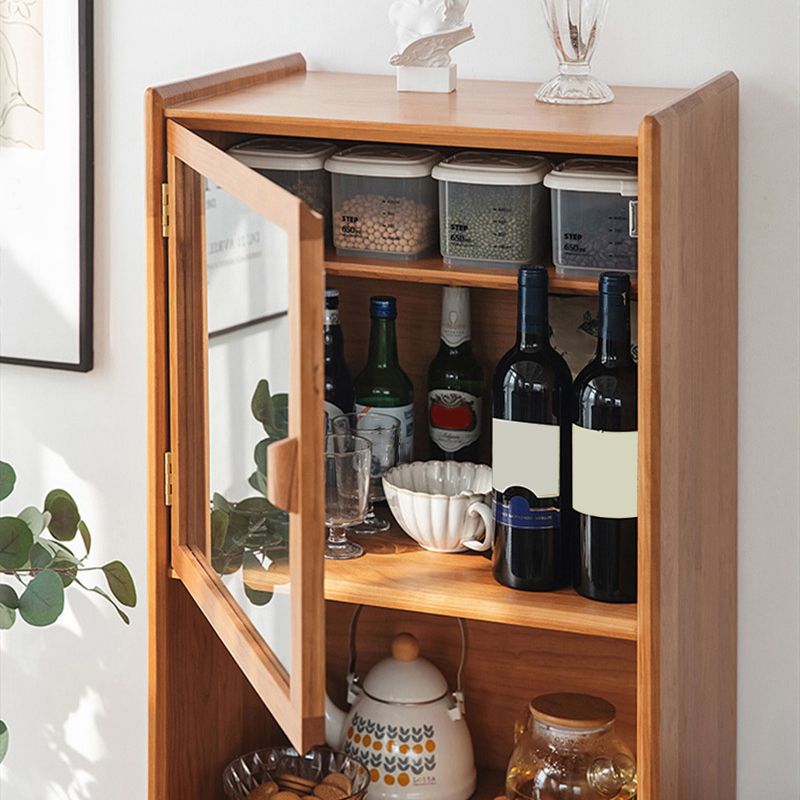 Glass Paned Cabinet Brown Pine and Cherry Accent Cabinet with Doors Clearhalo 'Cabinets & Chests' 'cabinets_chests' 'furn' 'furn_cabinets_chests' 'Furniture' 'Living Room Furniture' 1200x1200_62f0ab60-bc77-411b-be17-b3e57818d531