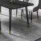 Black Rectangle Dining Table Set 1/2/5/7 Pieces Stone and Metal Dinette Set Clearhalo 'Dining Room Sets' 'Dining Tables & Seating' 'dining_room_set' 'furn' 'furn_dining_room_set' 'Furniture' 'Kitchen & Dining Furniture' 1200x1200_62f1e0cb-727d-4124-a073-68f296d0628e