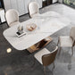 Modern Rectangle Dining Table Set 1/2/5/6 Pieces Dinette Set with White Sintered Stone Top